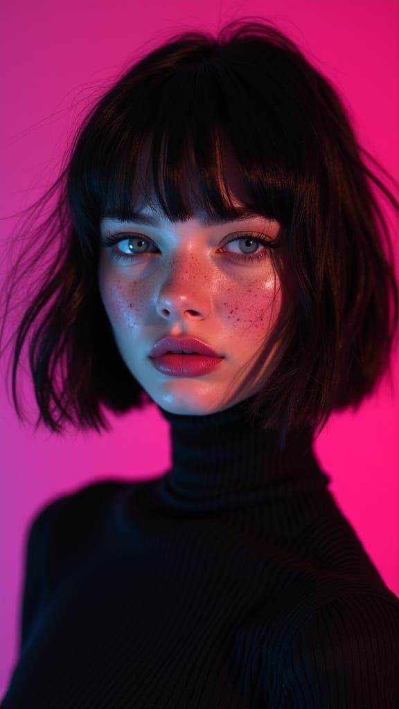 Hyperrealistic Portrait of a Stunning Woman in Cinematic Lig...