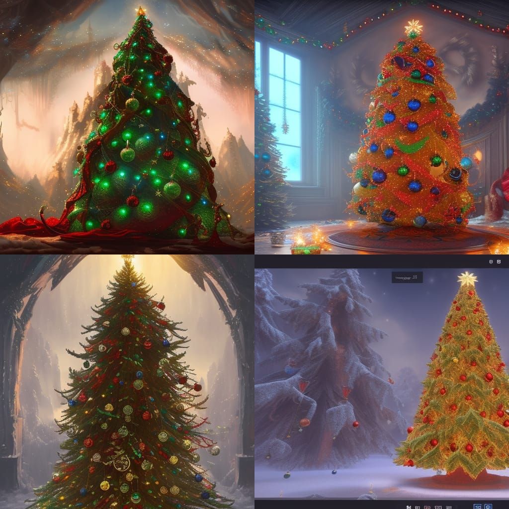 Ornate Christmas Tree: Detailed Fantasy Concept Art