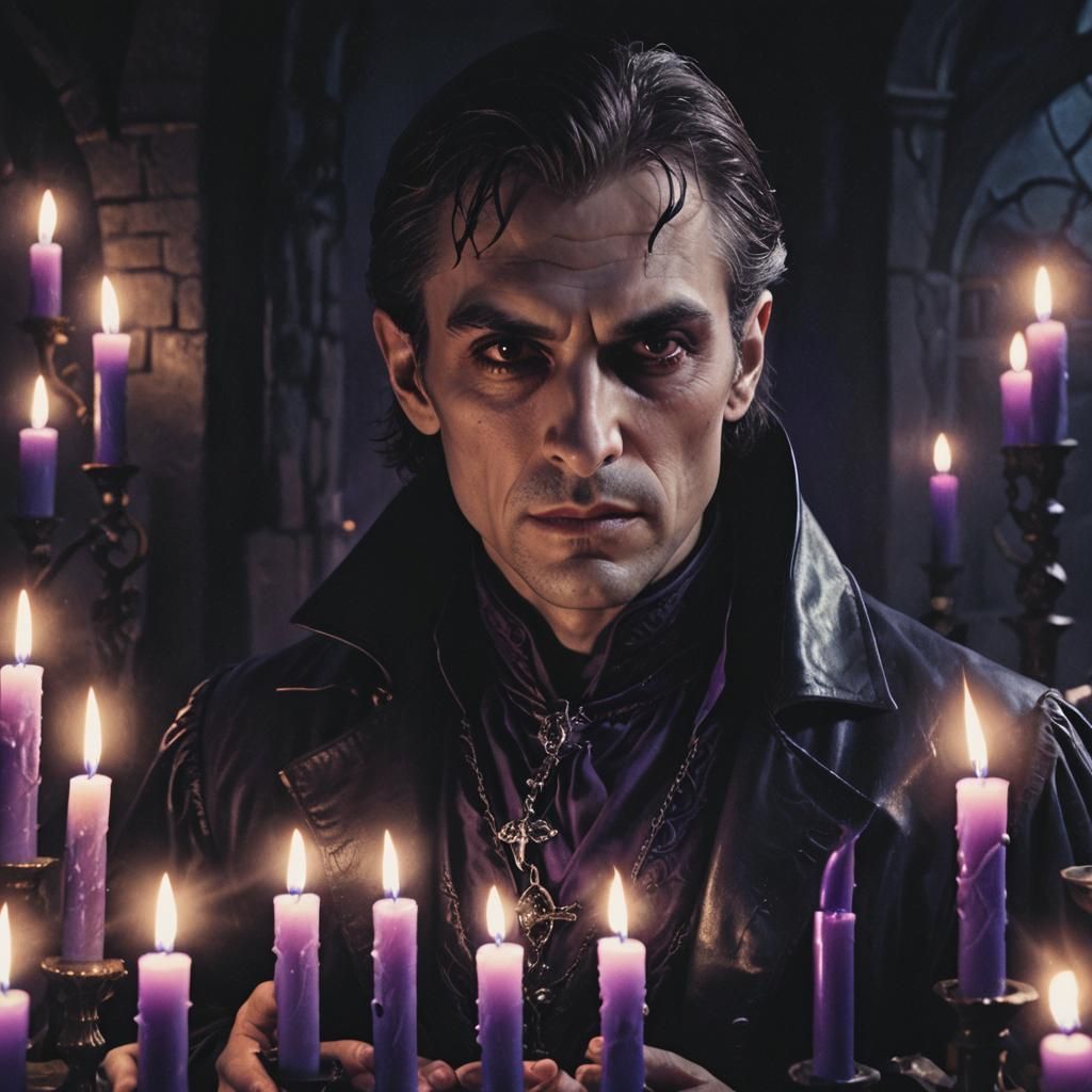 Vampire Warlock Portrait in Dark Fantasy Style