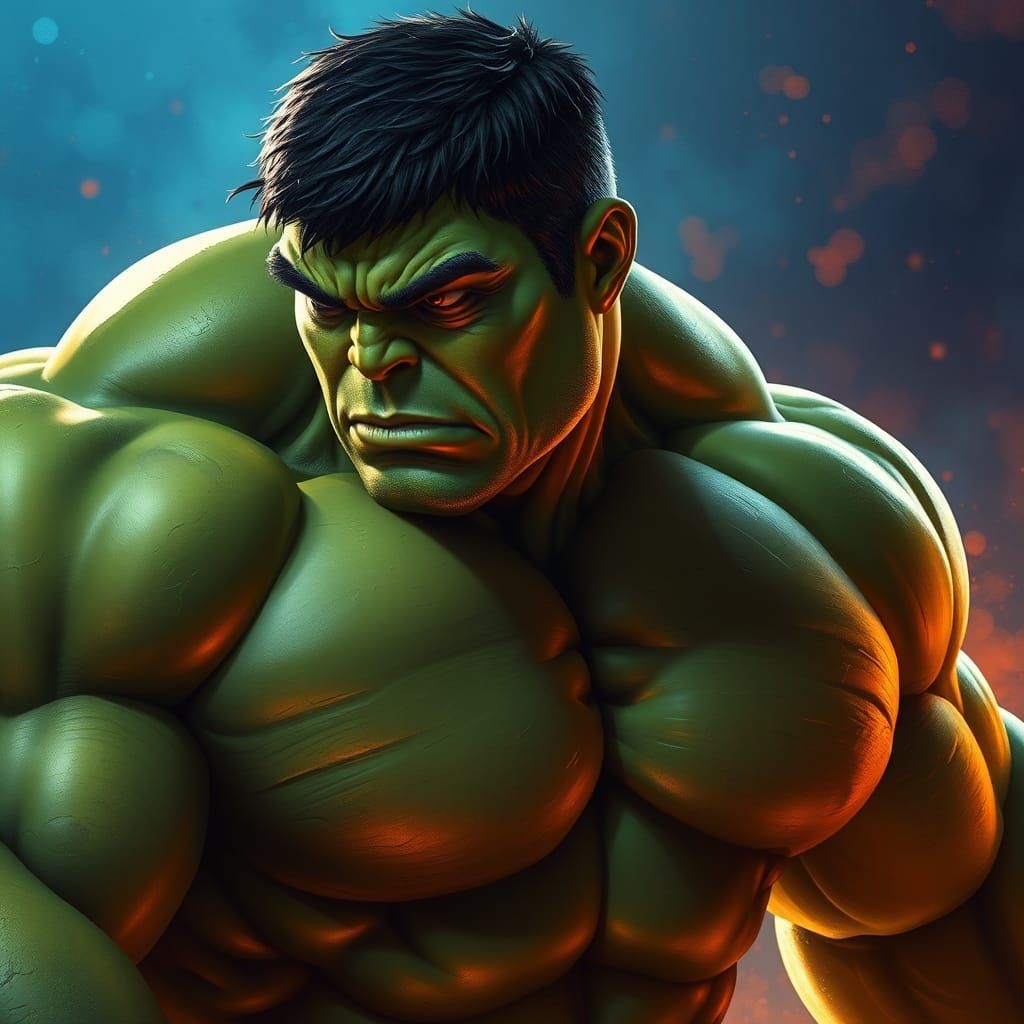 Hyperrealistic Hulk Splash Art in Digital Painting Style