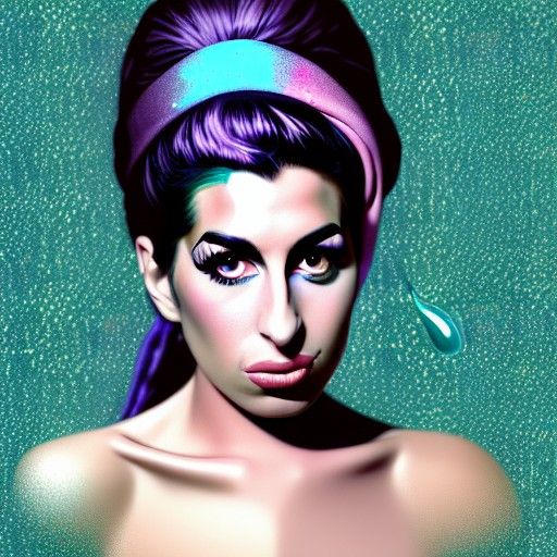 Elegant Portrait of Amy Winehouse with Glitter