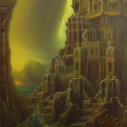 H.P. Lovecraft as a Moreau-Style Oil Painting