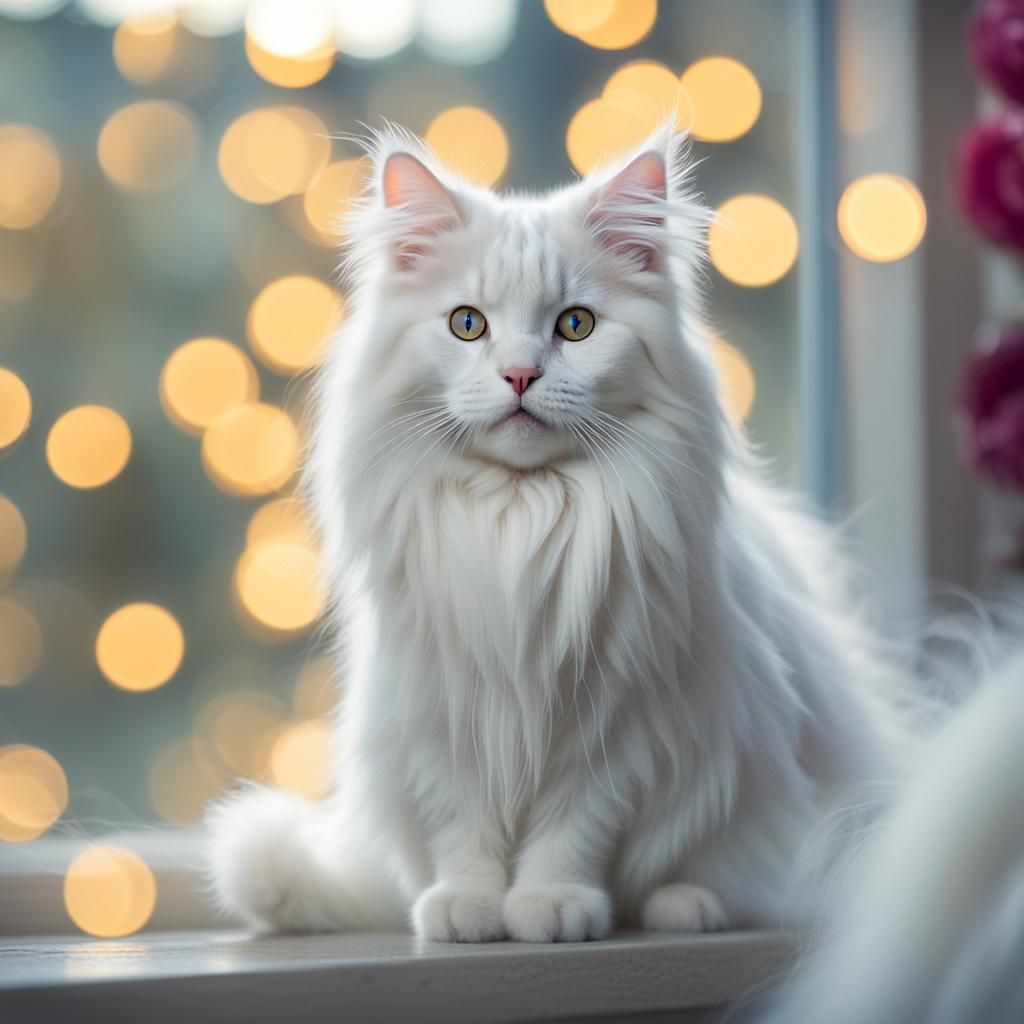 Angora Cat Introspection: A Moment of Reflection