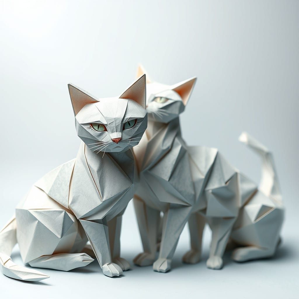 Emilia Clarke Inspired Papercraft Cats in Origami Style