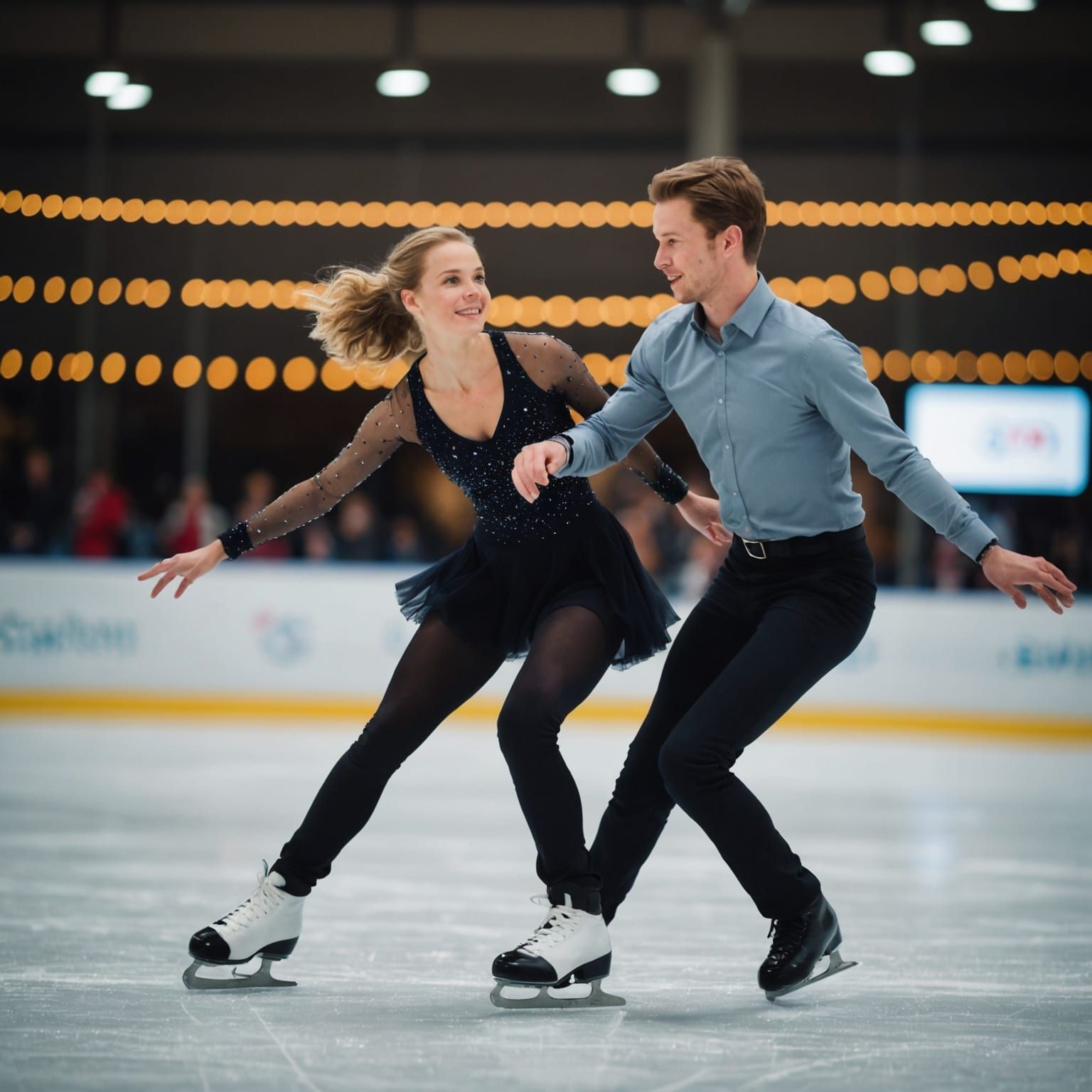 Figure Skating Pair in Professional Photo