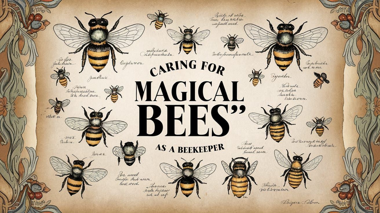 Magical Beekeeper's Guide in Whimsical Ink Illustrations