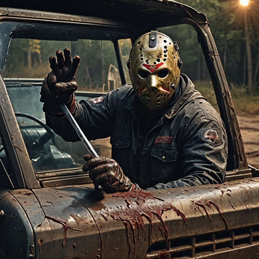 Jason Voorhees Drives a Truck: Digital Art