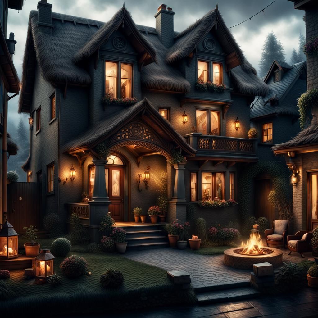 Hyperrealistic Cozy Home with Family