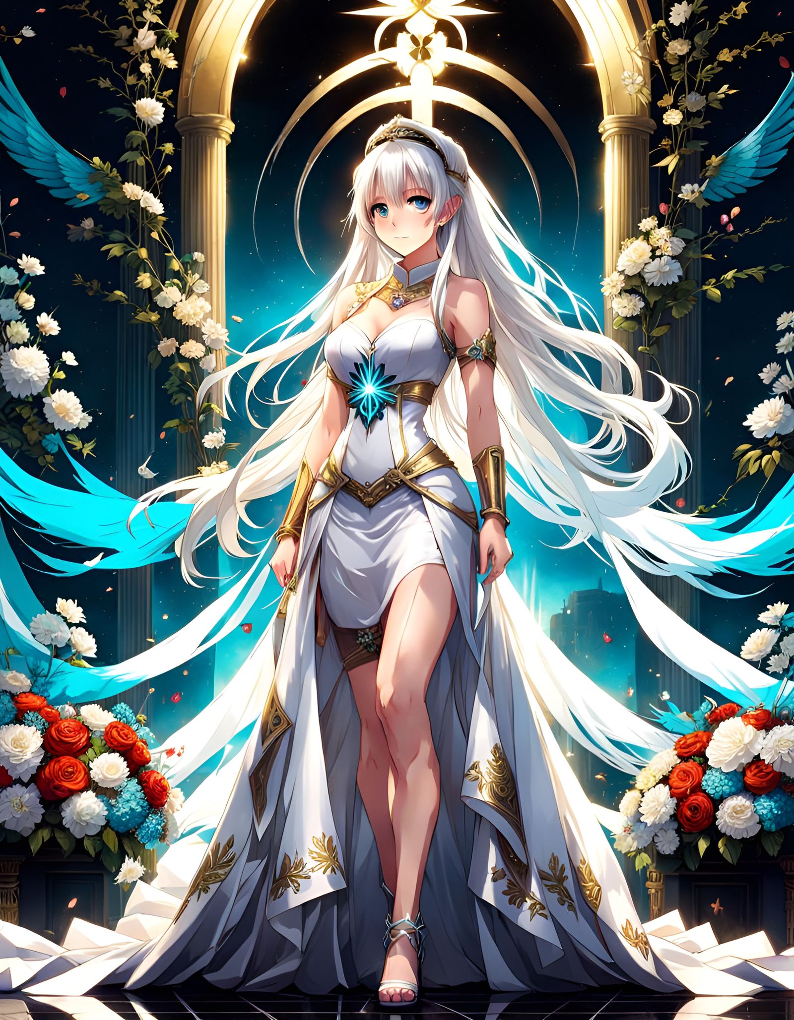 Anime Girl in Wedding Dress at Altar