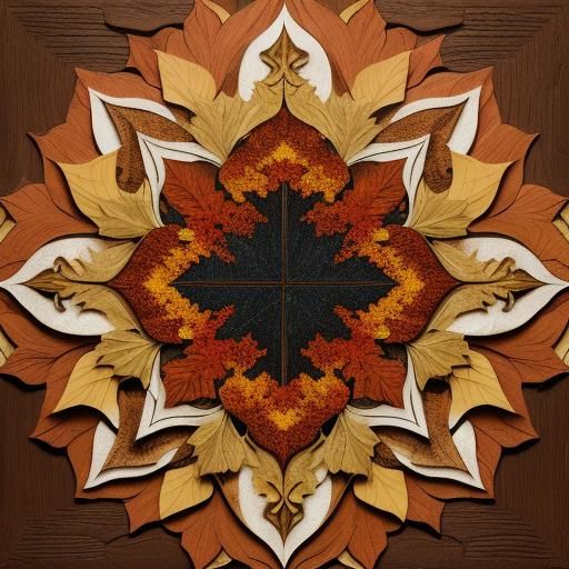 Hyperrealistic Fall Leaves Paper Collage Art