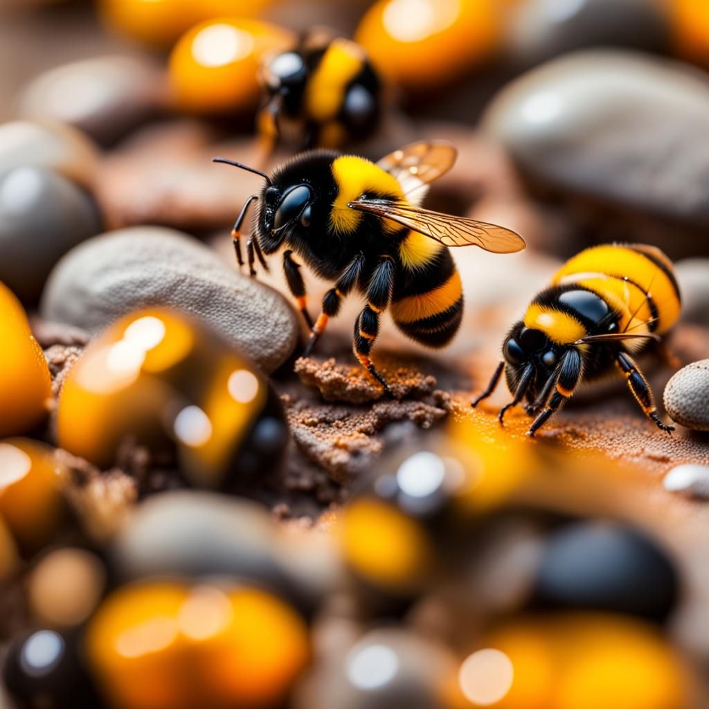 Bumblebee Jasper Stone with Bees in Natural Light