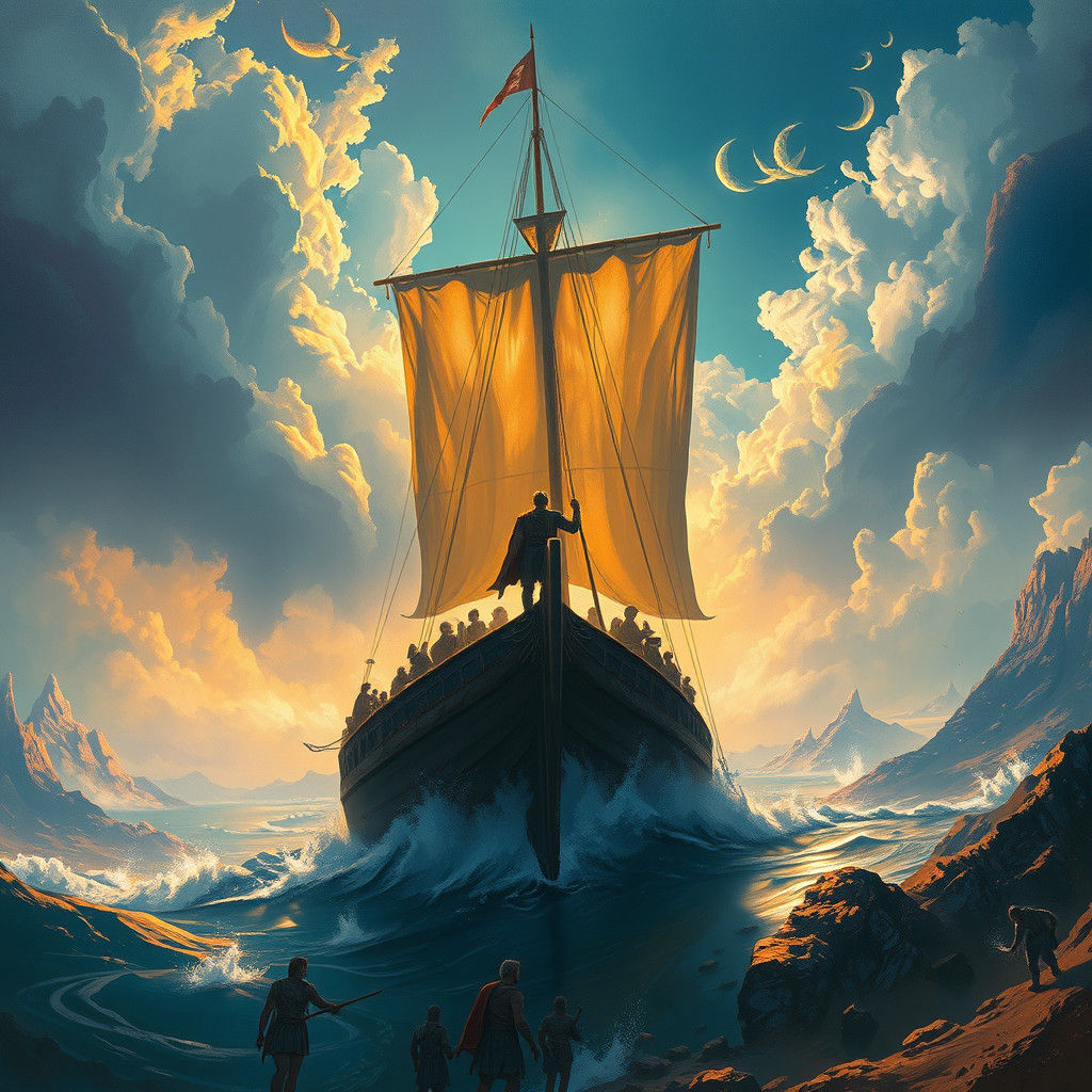 Jason and the Argonauts: Epic Oil Painting