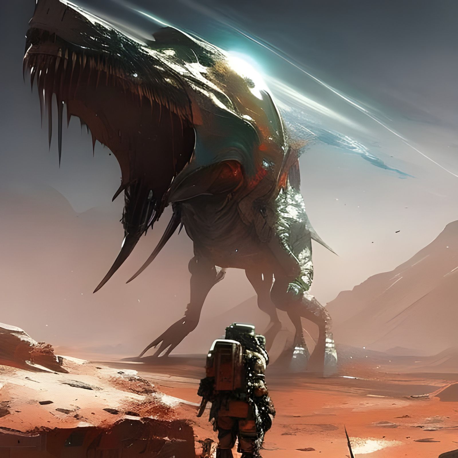 Astronaut on Mars: Textured Speedpaint Fine Art