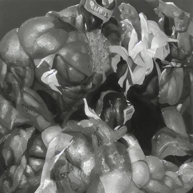 Muscular Man in Spider-Man Mask Digital Drawing