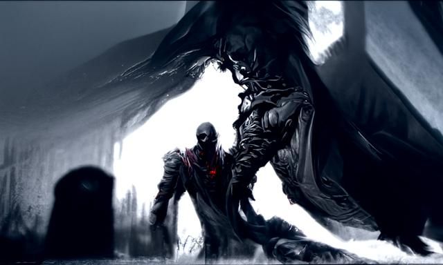 Sinister Monster in Shadow, Dark Fantasy Art