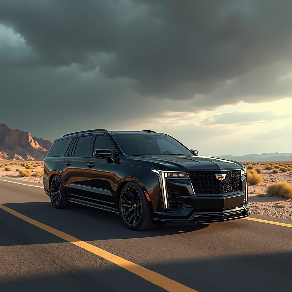 Luxury Futuristic Cadillac Escalade in Art Deco Style