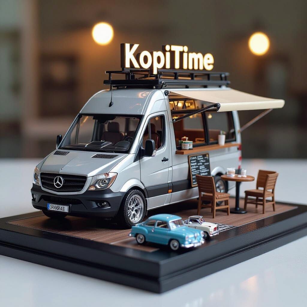 Mobile Coffee Shop Diorama Inspired by Ash Thorp