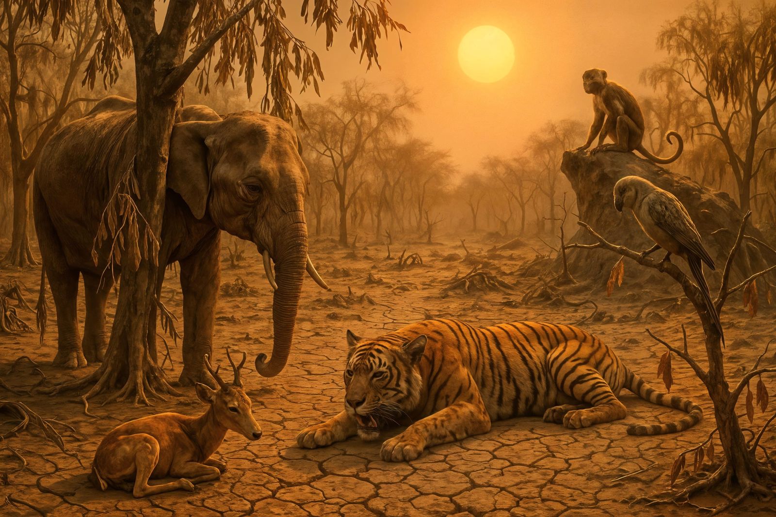 Arid Jungle Landscape Devastated by Drought