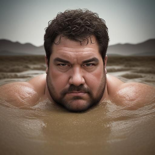 Man Sinking in Quicksand: Professional Studio Portrait