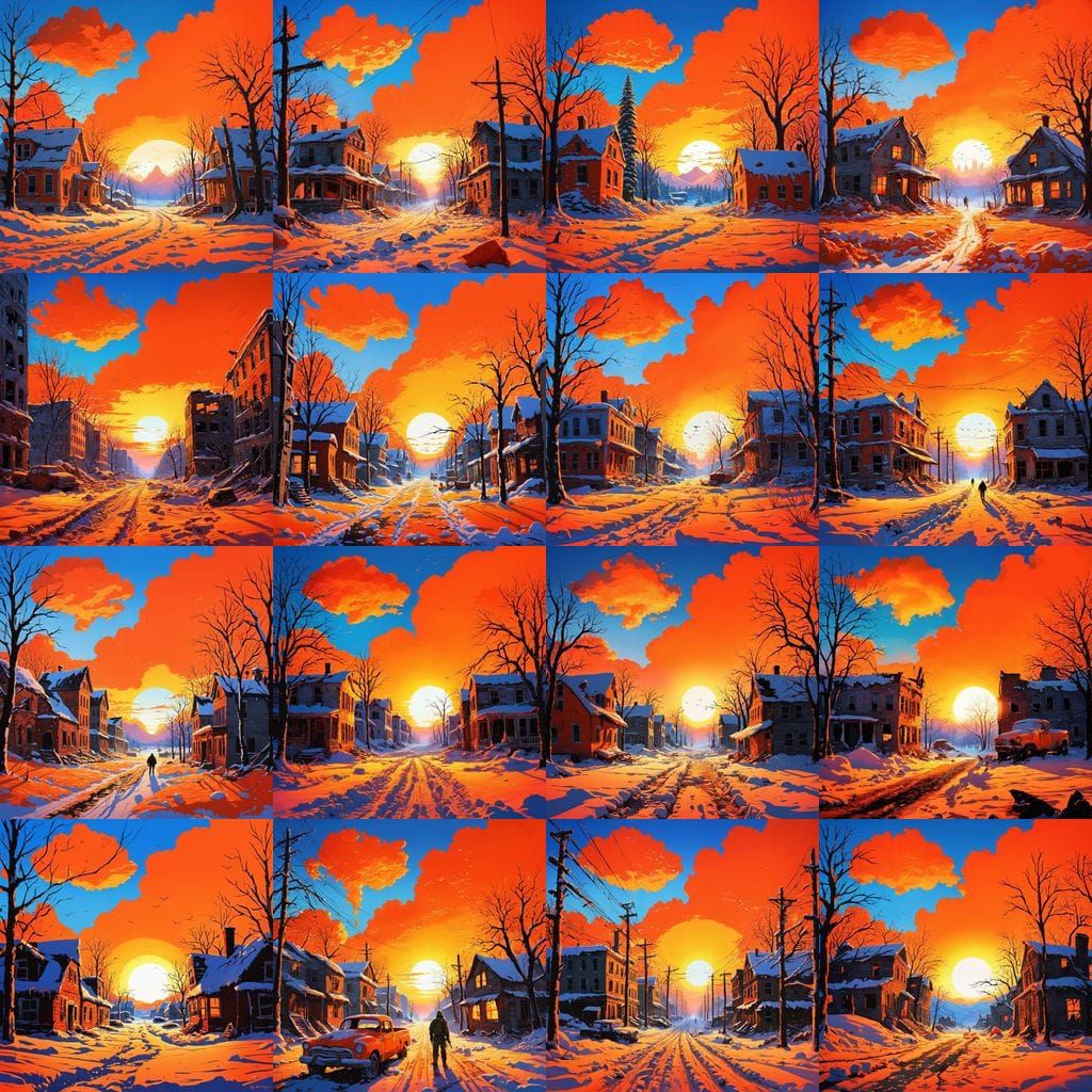 Hope in a War-Torn Landscape at Sunrise