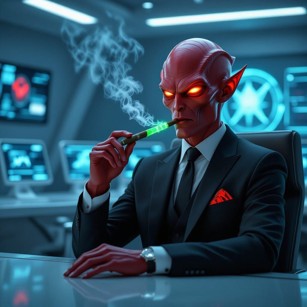 Demon Alien on Intergalactic Counsel of Elders