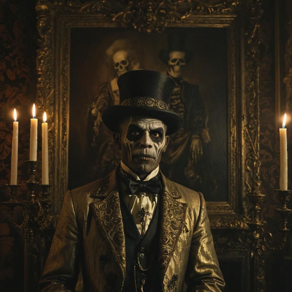 Baroque Horror: Baron Samedi in Oil Painting