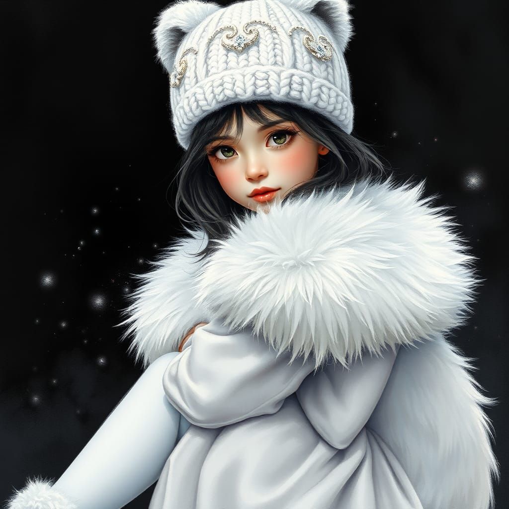 Girl in Fur Hat: Fantasy Concept Art Illustration