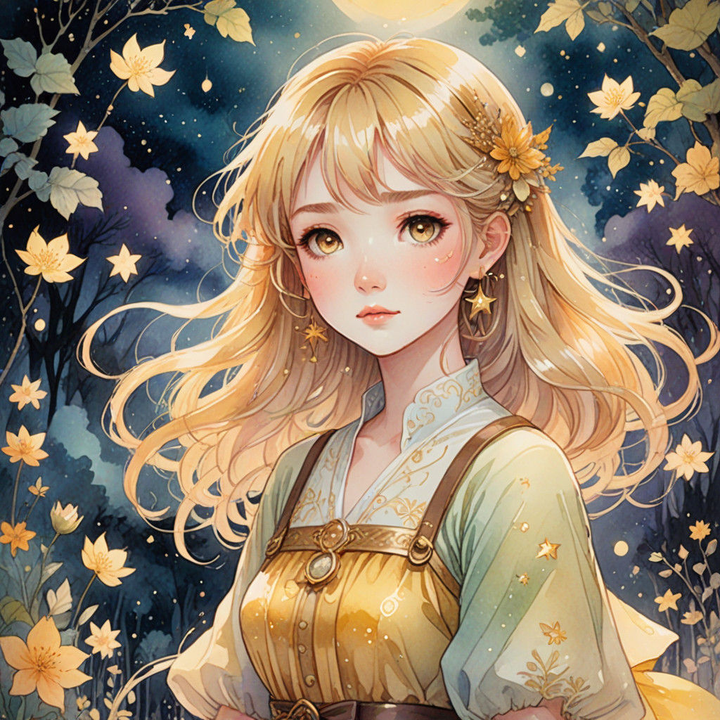 A Magical Girl in a Whimsical World of Pastel Hues