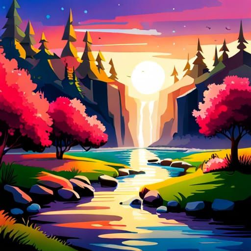 Chibi Fox Hiding in Snowy Bush, Lushill Style