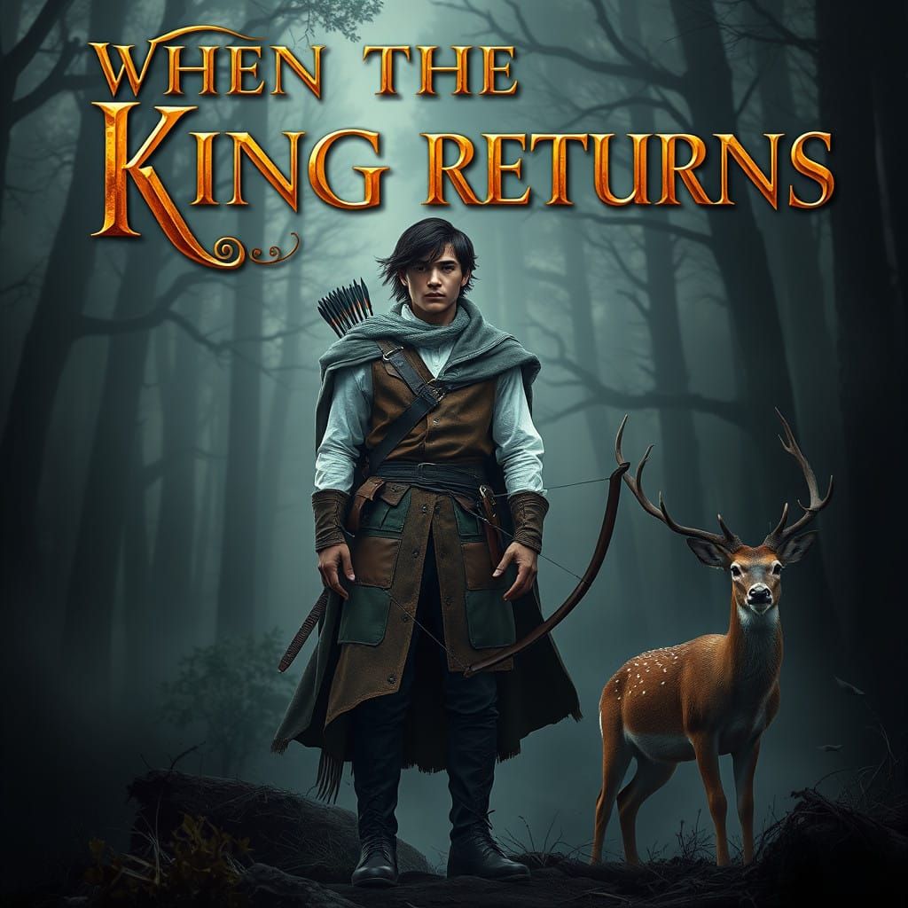 Regal Fantasy Hero Emerges from Dark Forest