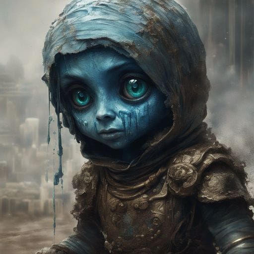 Sci-Fi Splash Art of Crying Amumu