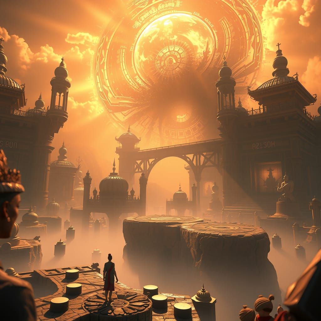 Cosmic Macrocosm in 3D Game Cinematic Style