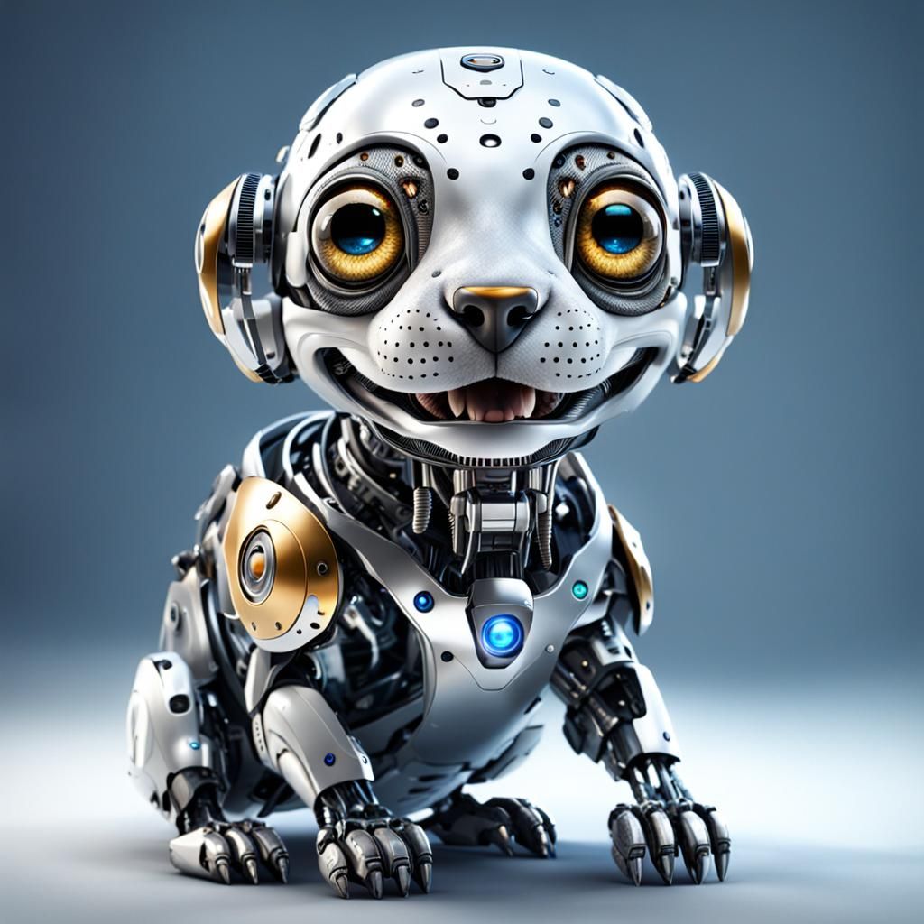 Smiling Cyborg Animals: A Whimsical Fusion