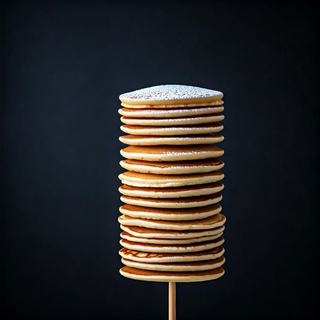 Giant Pancakes Skewered by Eiffel Tower
