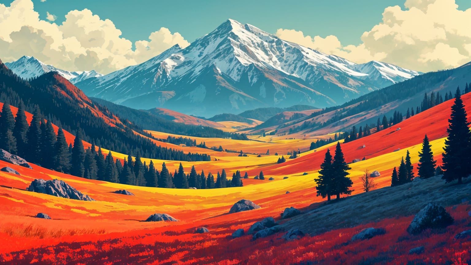 Celestial Celebration in Triadic Hues