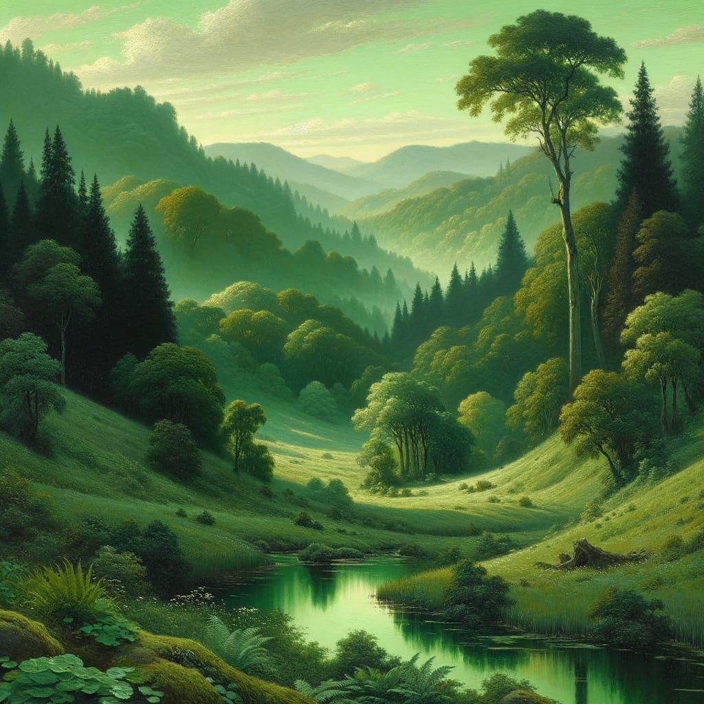 Tranquil Emerald Landscape: A Verdant Masterpiece