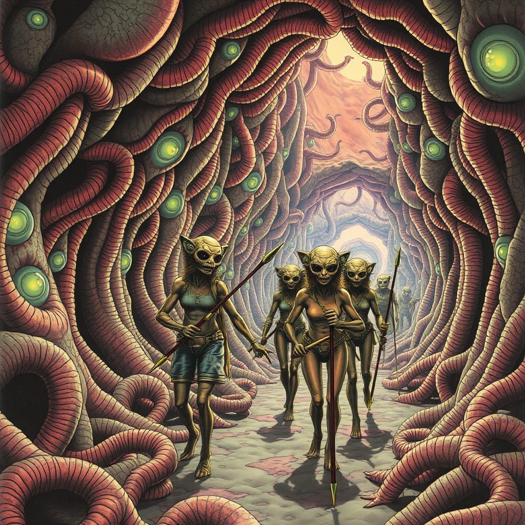 Nomadic Tribe in a Biopunk Monster World