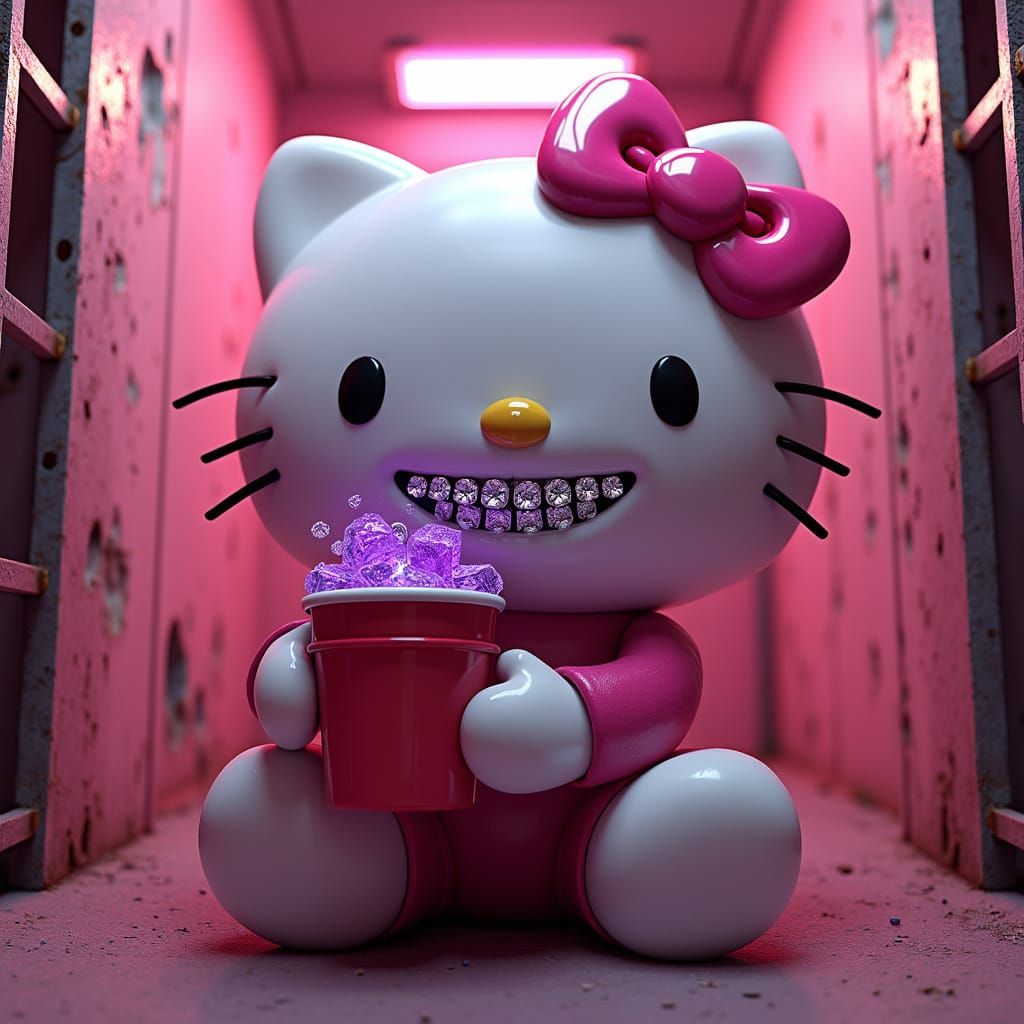 Glamorous Kitty in Distressed Asylum Cell