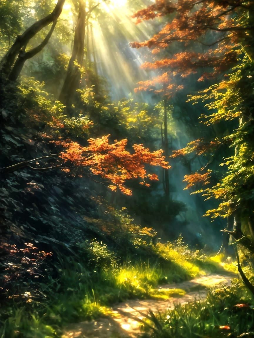 Enchanted Forest Path in Fantasy Art Style