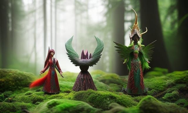 Enchanted Elf in Mystical Coloring Book Illustration