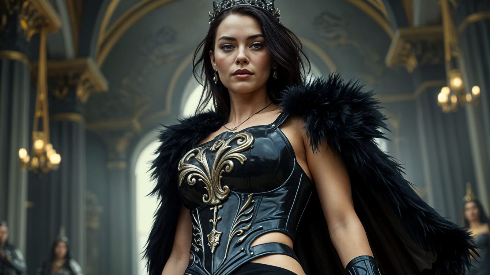 Gothic Warrior Queen Victorious in Cinematic Style