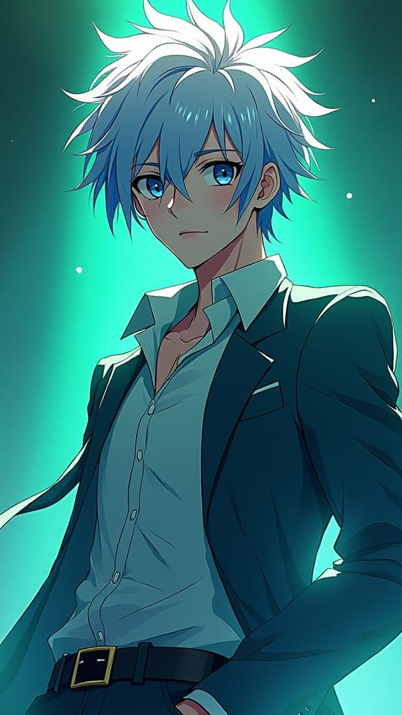 Vibrant Anime Male Character in Studio Trigger Style