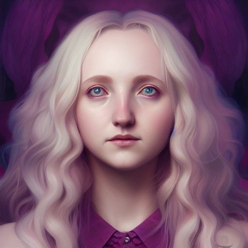 Detailed Portrait of Luna Lovegood in Art Nouveau Style