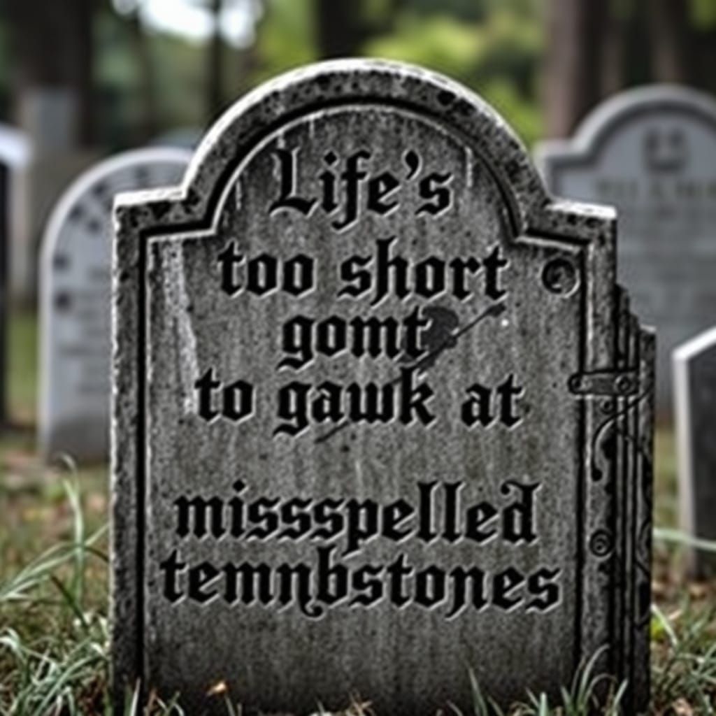 Gothic Tombstone Memorial in Mournful Reflection