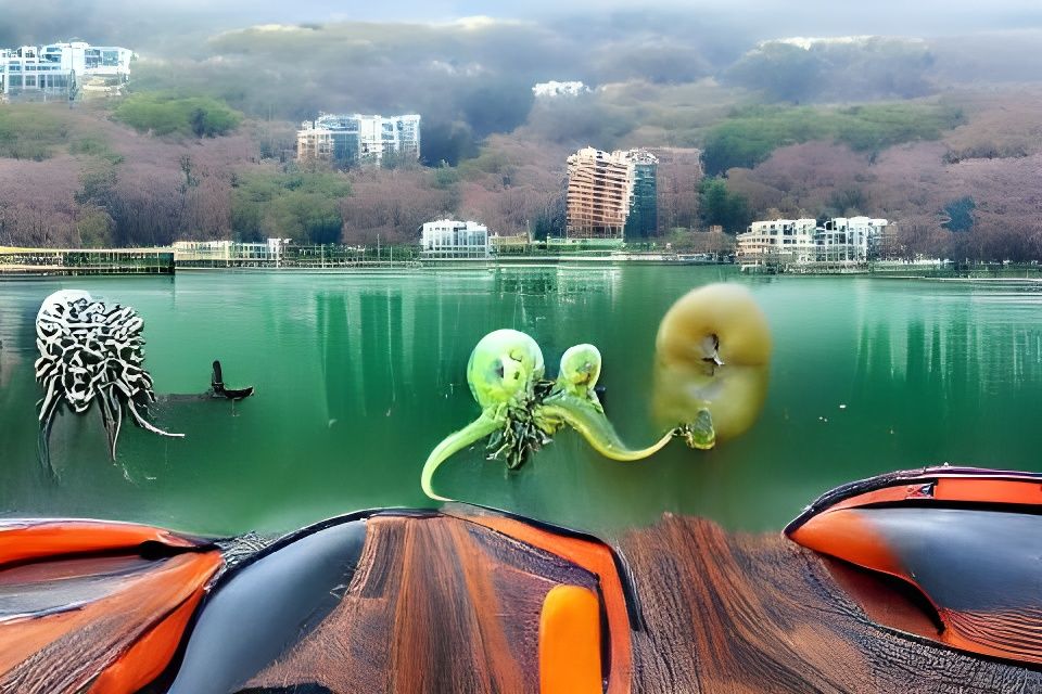 Octopus and Alien Lacustrine Encounter