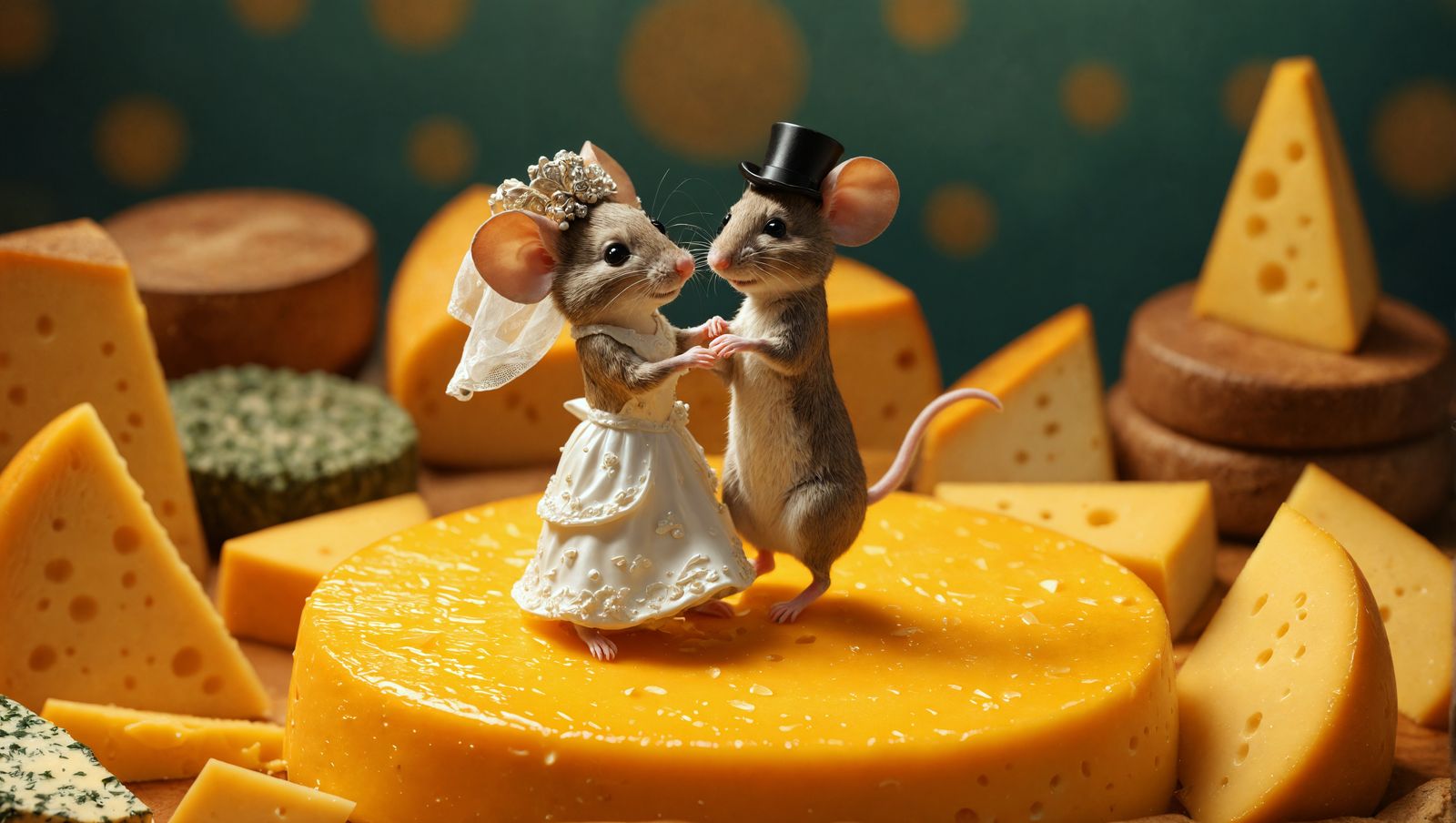 Mouse Wedding Dance in Hyperrealistic Splash Art