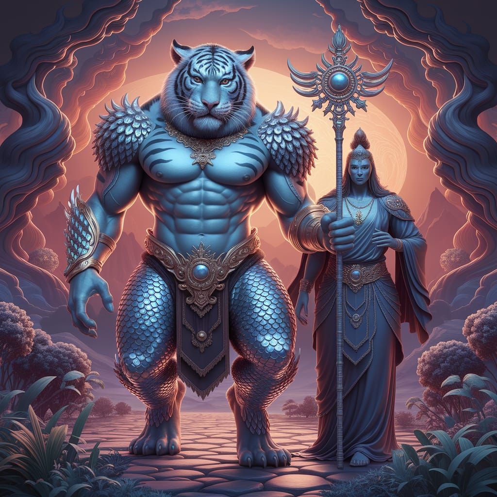 Surreal Fantasy Deity Unleashes Cosmic Power