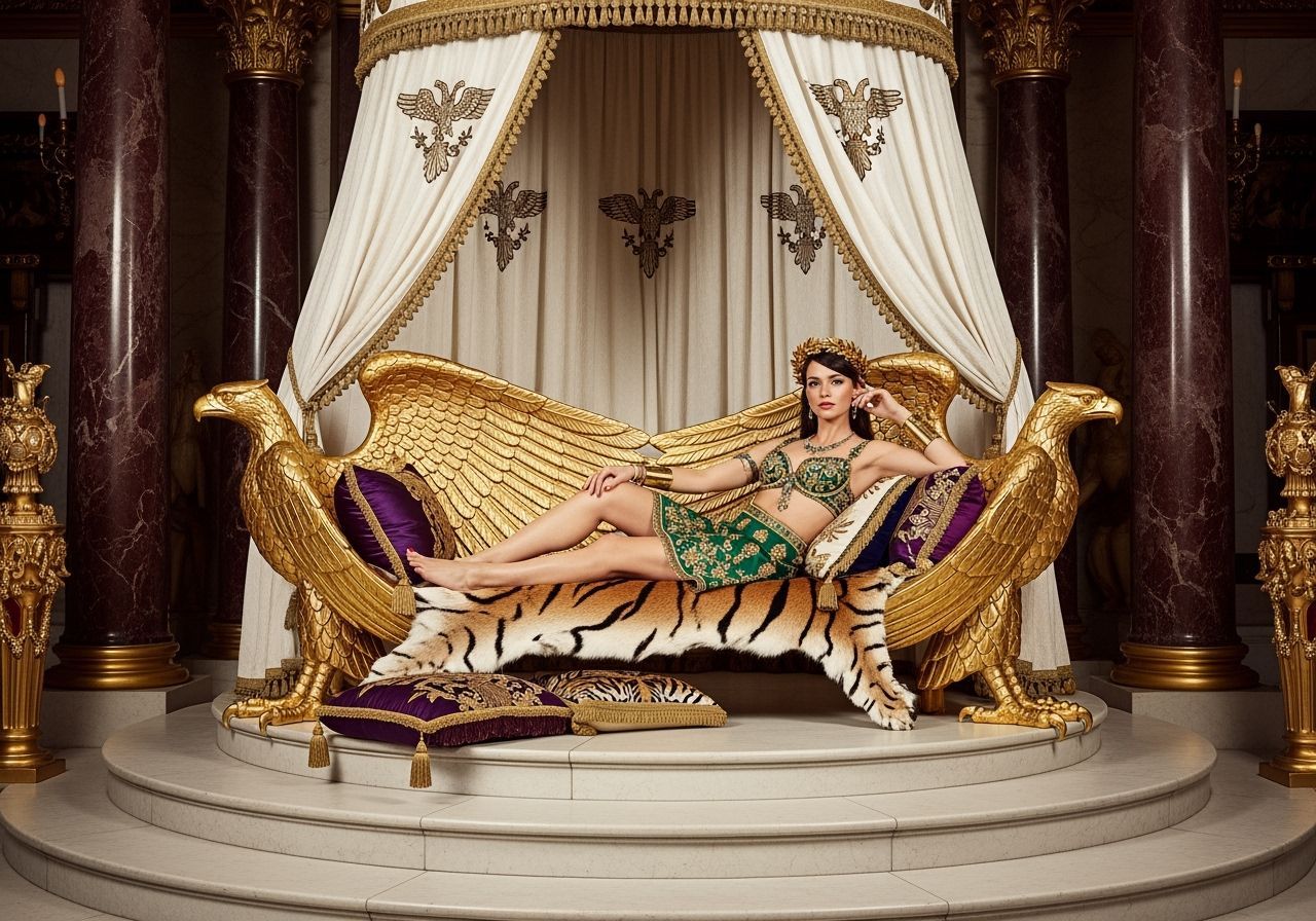 Roman Empress on Eagle Throne in Lavish Throne Room