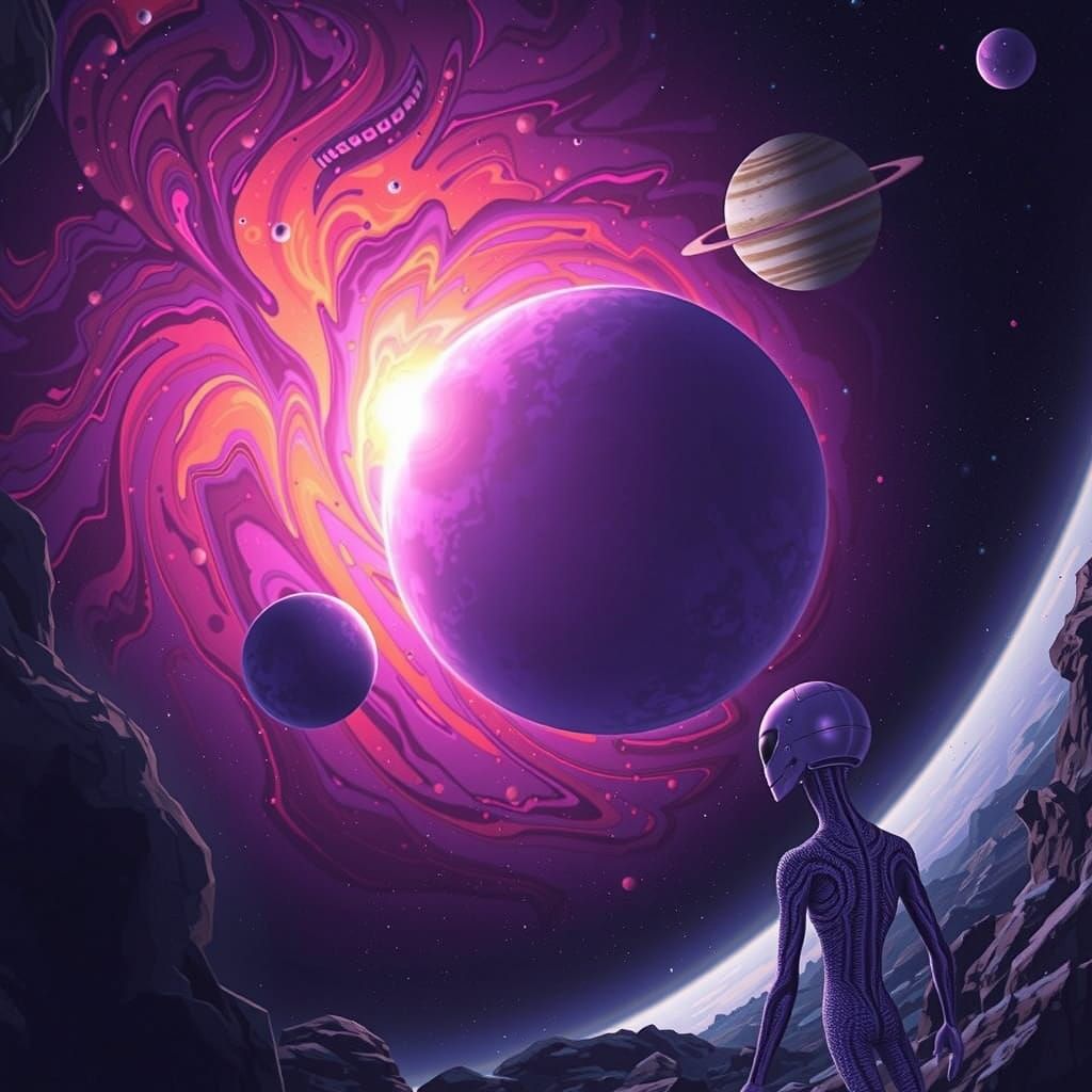 Vibrant Planets Emerge from Cosmic Abyss in a Dreamlike, Fut...