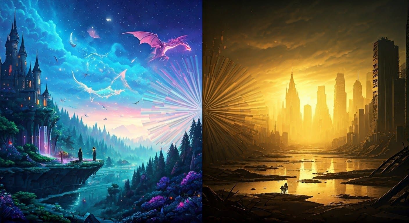 Astral Convergence: Celestial Realms Collide with Cyberpunk ...